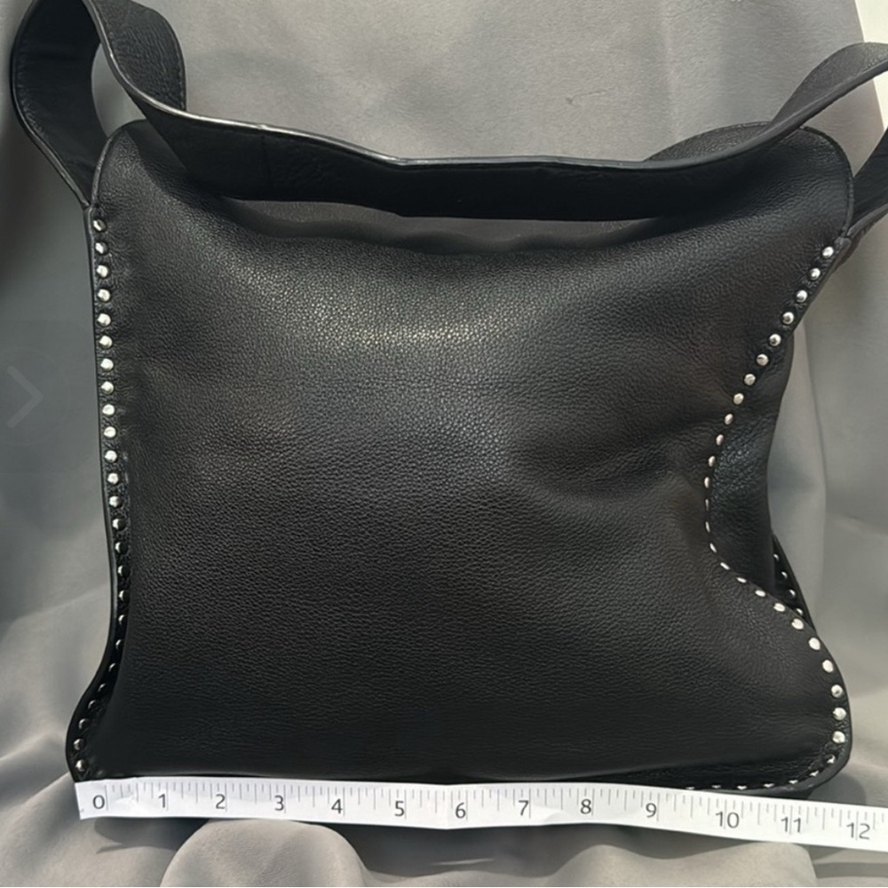MICHAEL Michael Kors Black Stud-Trim Leather Hobo